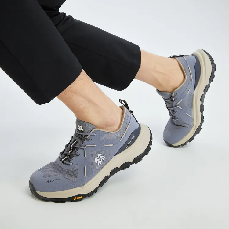 KOLON SPORT Rockridge Outdoor Shoes Men Low Top Smoke Gray AS, Charcoal Gray CI, Forest Green FO-5