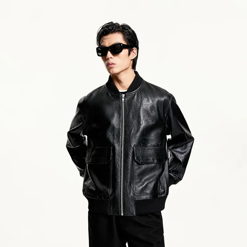 JACK JONES· Leather Jacket Men's Men's-5