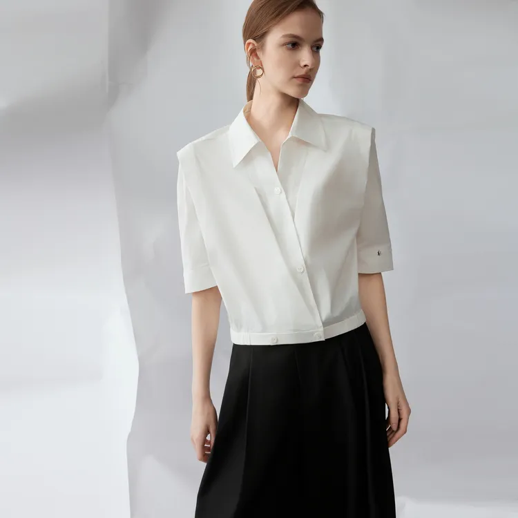 ELLE Shirts Women's White-4
