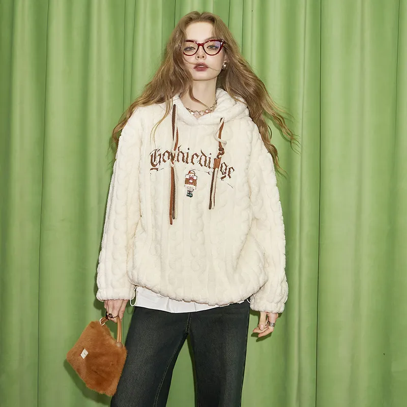 ELF SACK Sweatshirt Women's Warm Beige White-3
