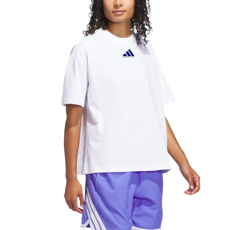 Adidas Drop Shoulder Sleeve T Shirt Women's White-2