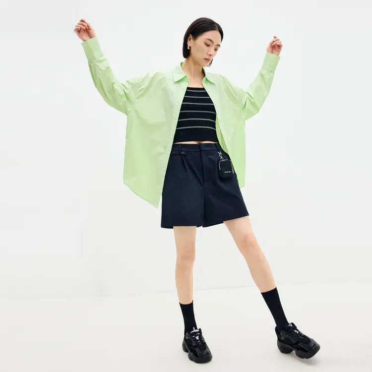 SHUIYUNJIAN Minimalist 100% Cotton Long Sleeved Shirt Women's-10