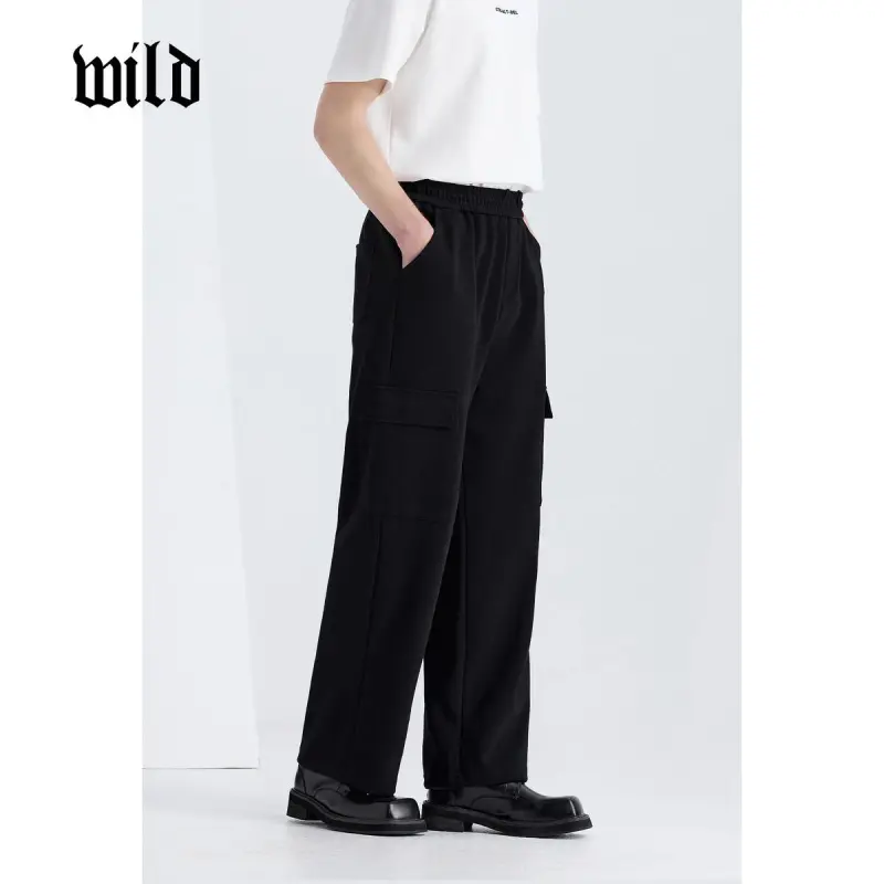 WILD LEADER Casual Pants Men Black[XXKW5138V66]-1