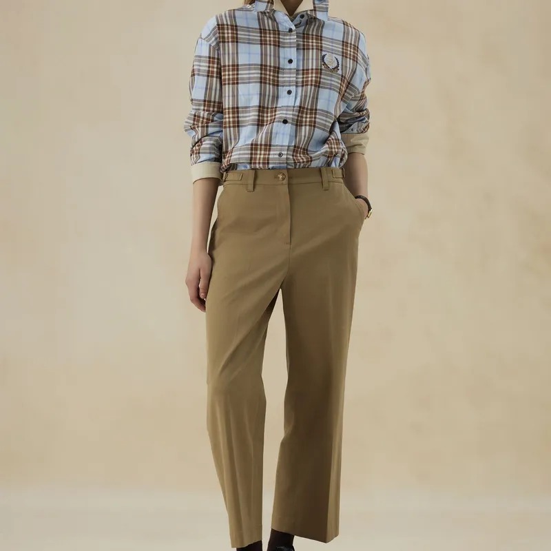 E.land Casual Pants Women's Khaki-2