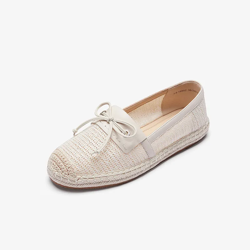 LE SAUNDA Espadrilles Women's Milk Tea Apricot+Brown BEF/Cream White OWF-6