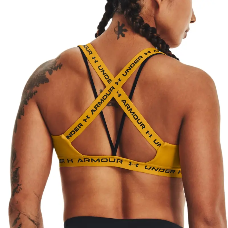 Under Armour CrossbackHeatGear Sports Underwear Women's Orange Yellow-3