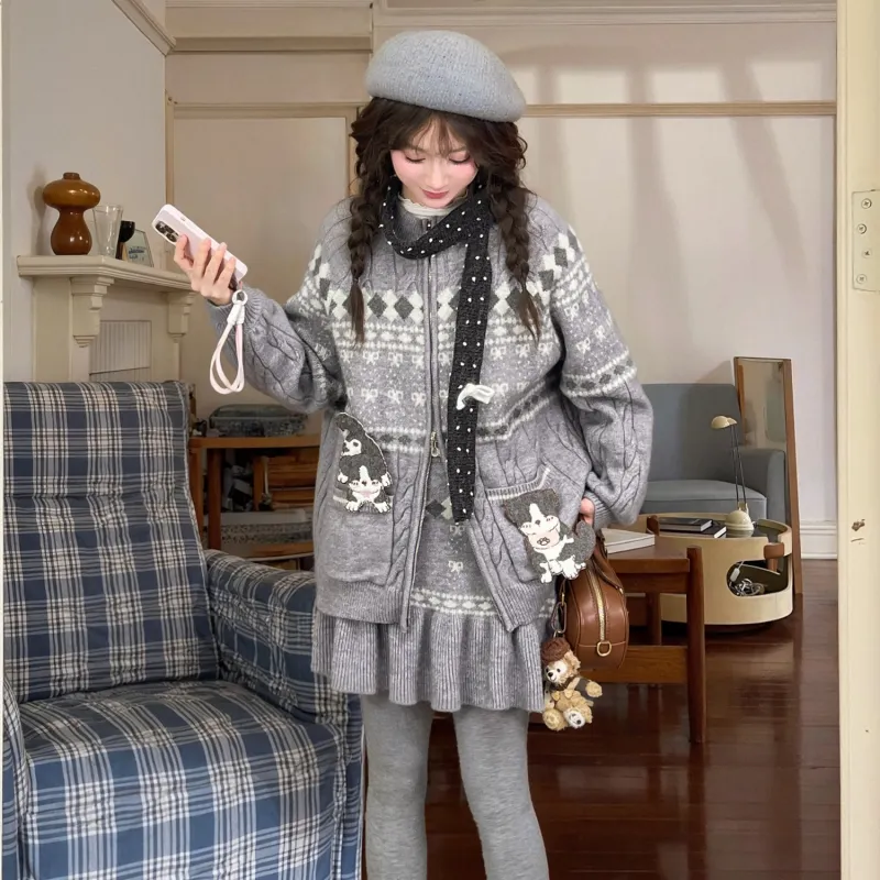 SNBL Casual Short Skirts Women's Gray-3