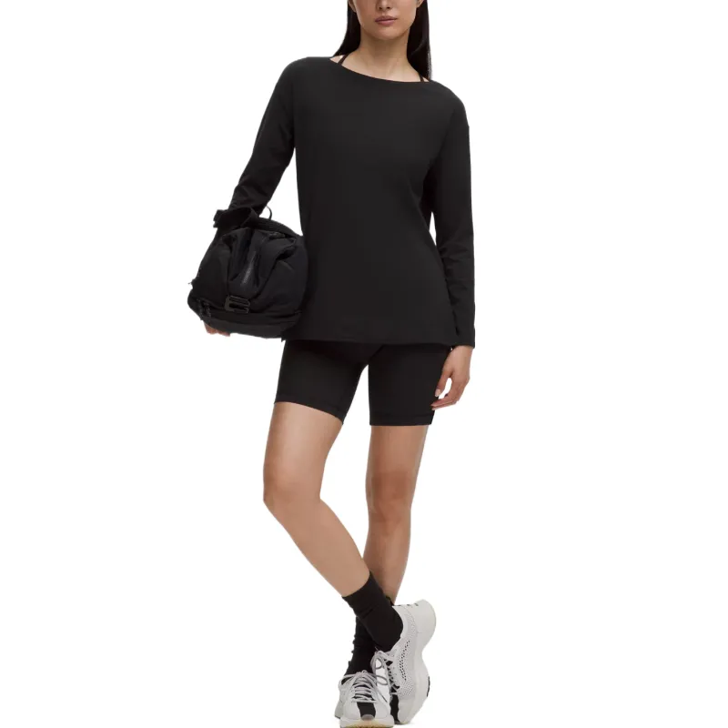 Lululemon Long SleeveNulu Yoga T Shirt Women's Black-2