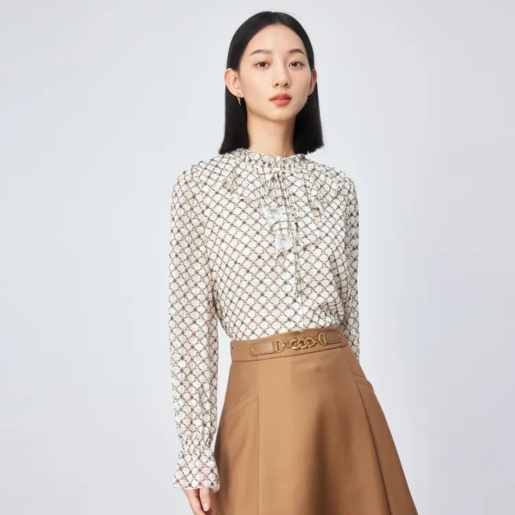 SHUIYUNJIAN Shirt Women's Beige Apricot Blossom-3