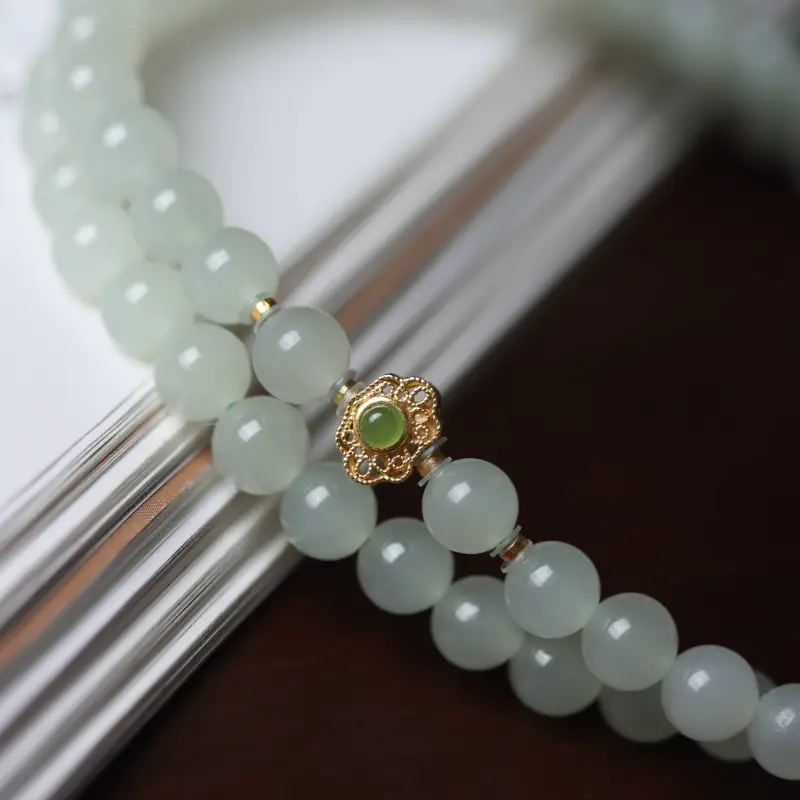 TIANTAISHAN Hetian Jade Bracelets White Jade/Pale Greenish White Jade Unisex-3