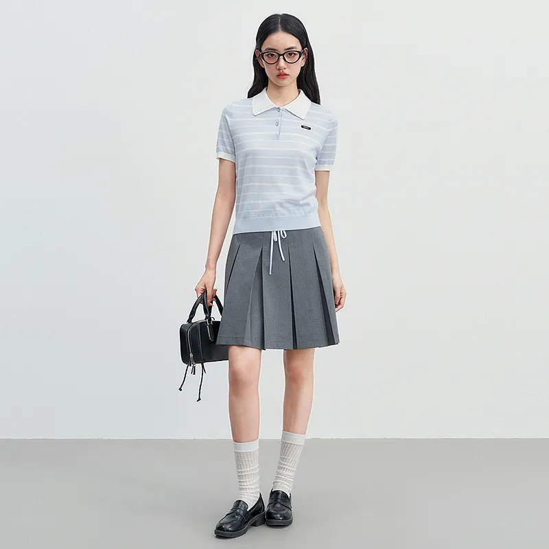 LEDIN Casual Short Skirts Women's Tin Gray In Stock-3
