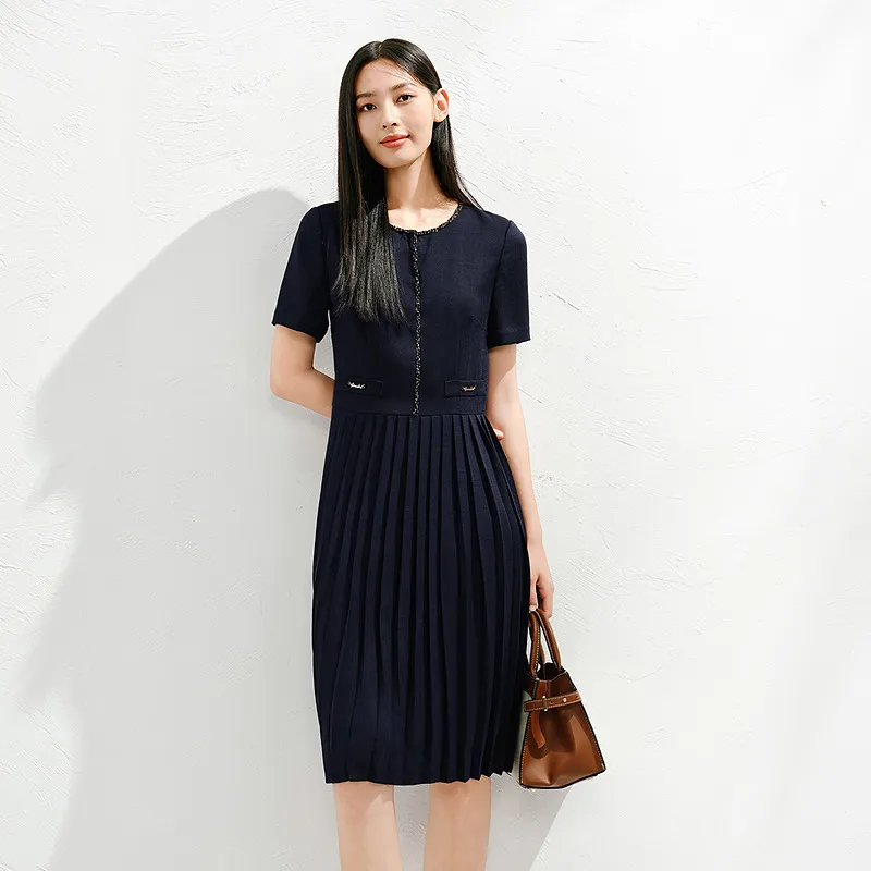 JZ. ANNAKRO Long Sleeved Dress Women's Dark Blue-2