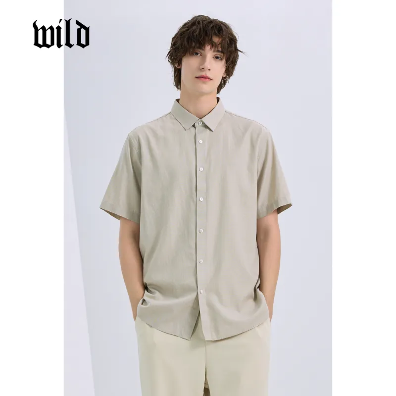 WILD LEADER Shirts Men Khaki[CW51585A31K]-2