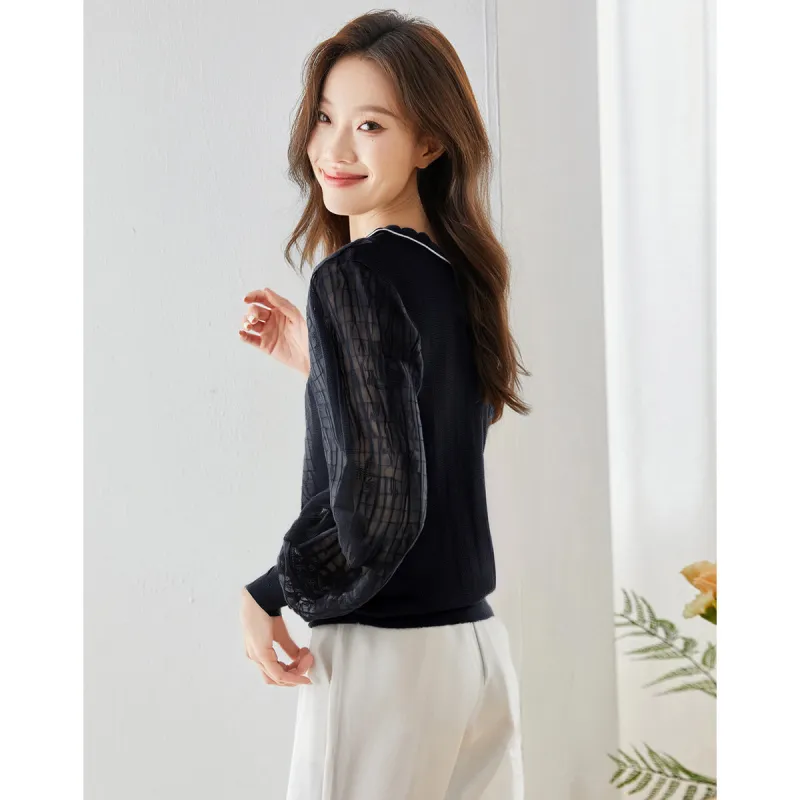 Love Elaine Spring, Fall Knitwear Women's Black-1