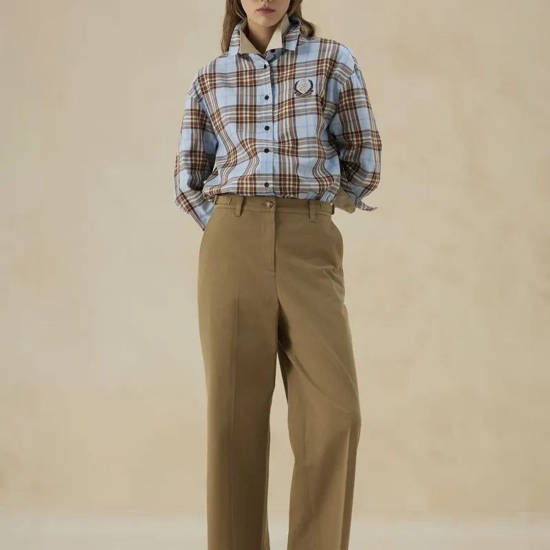 E.land Casual Pants Women's Khaki-4