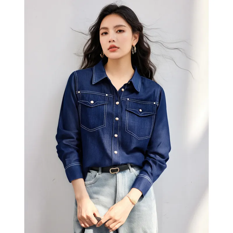 Love Elaine Shirts Women's Blue-1
