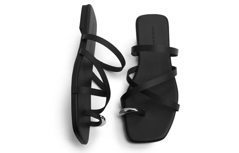 CHARLES&KEITH Composite Sole Slide Slippers 1.5cm Women's-8