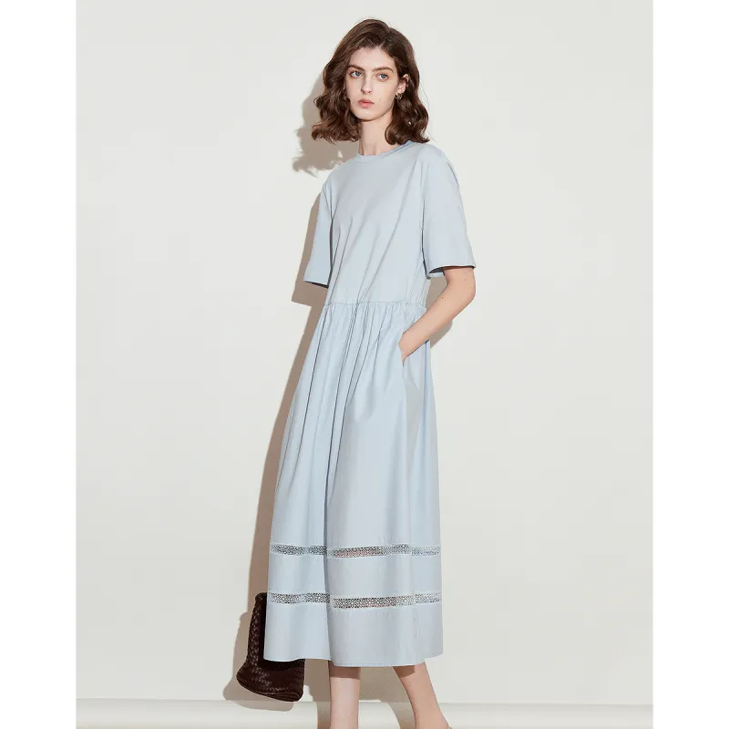 Initial Language Short Sleeved Dresses Women's-7