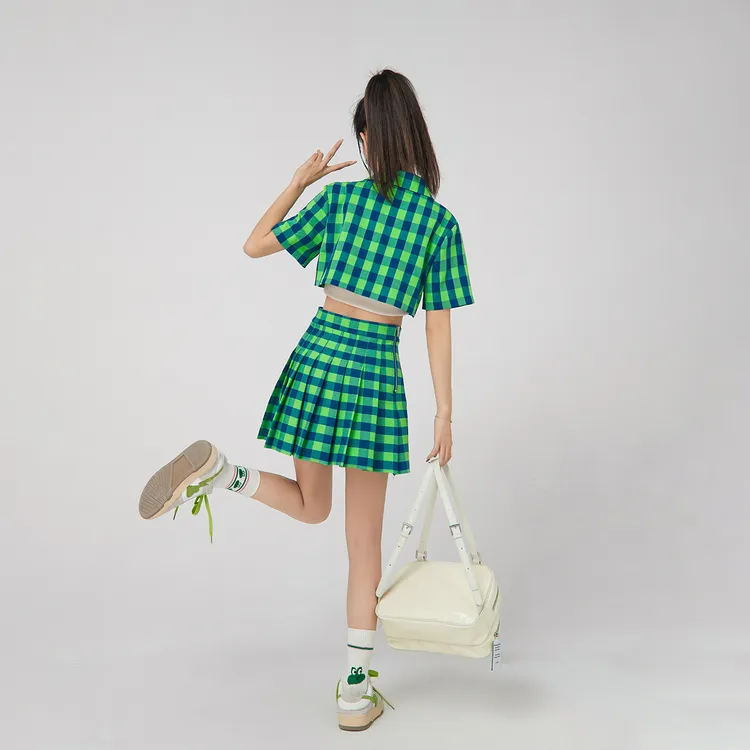 CHUU Casual Short Skirts Women's Green-2