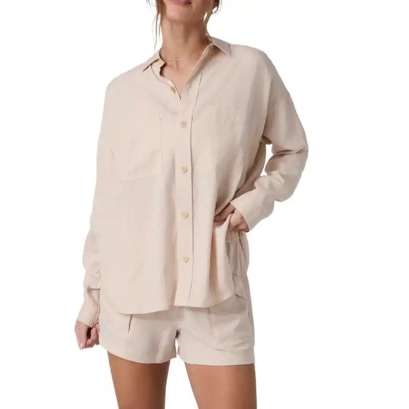 Vuori Shirt Women's Warm Velvet Apricots-1