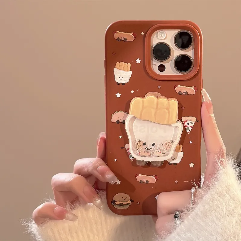QIZHENG TPU Material Fun French Fries Rocking Phone Case Compatible With Apple 16 Pro Max/15/14/13/12/11-2