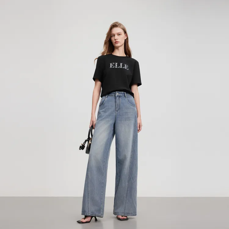 ELLE T Shirts Women's Black-3