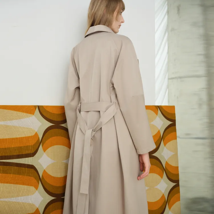 ELLE Trench Coat Women's Khaki Green-6