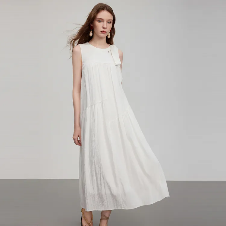ELLE Sleeveless Dress Women's White-2