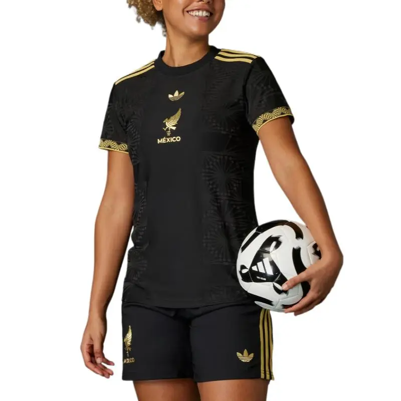 Adidas Women's Mexico 25 Gold Jersey Black-2