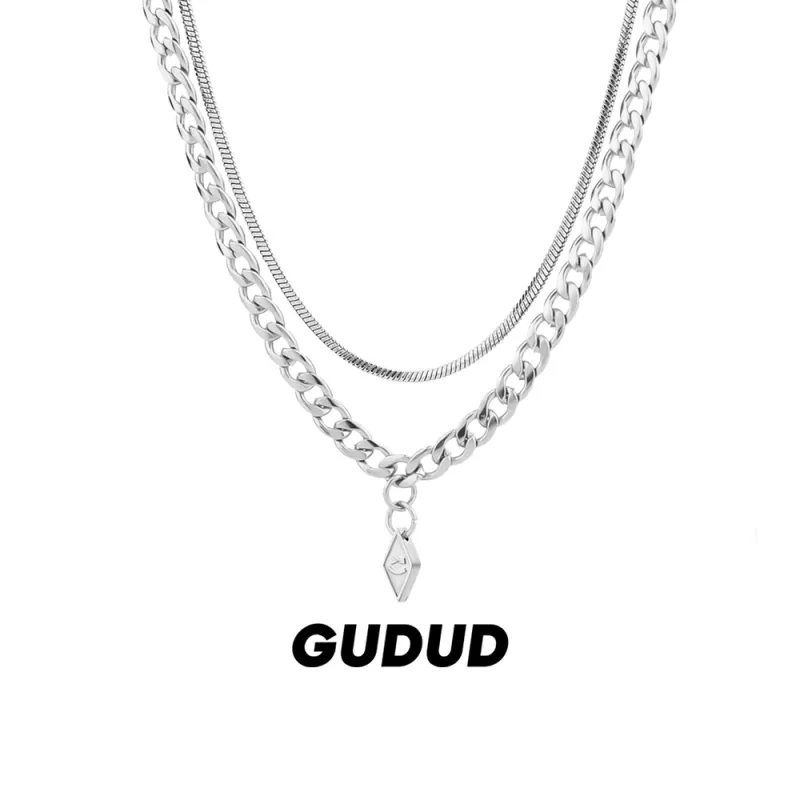 GUDUD Titanium Steel Necklaces Unisex Brand New-5