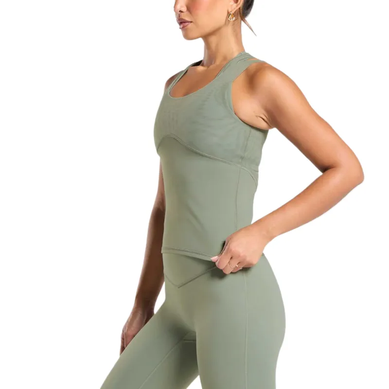 GYMSHARK Yoga Tank Top Women's Green Unit-2