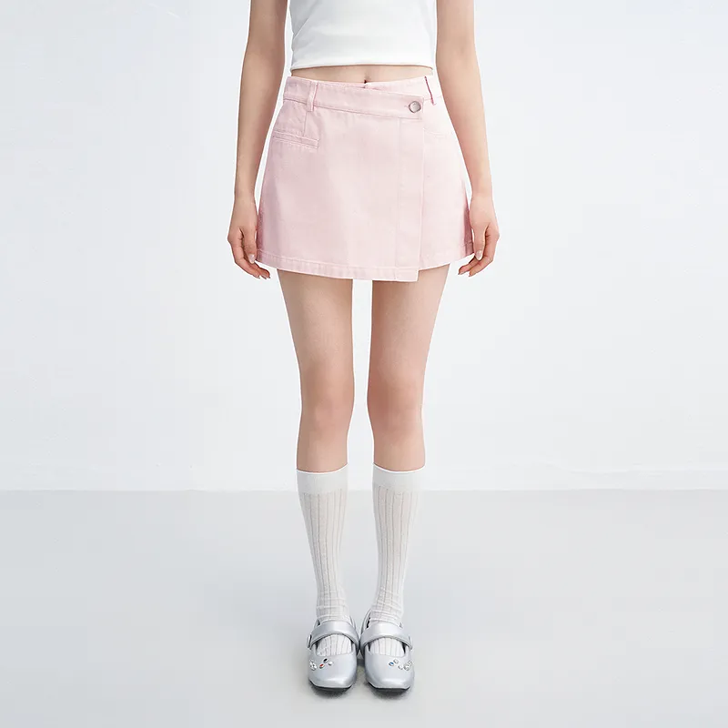 LEDIN Denim Shorts Women's Beauty Pink-4