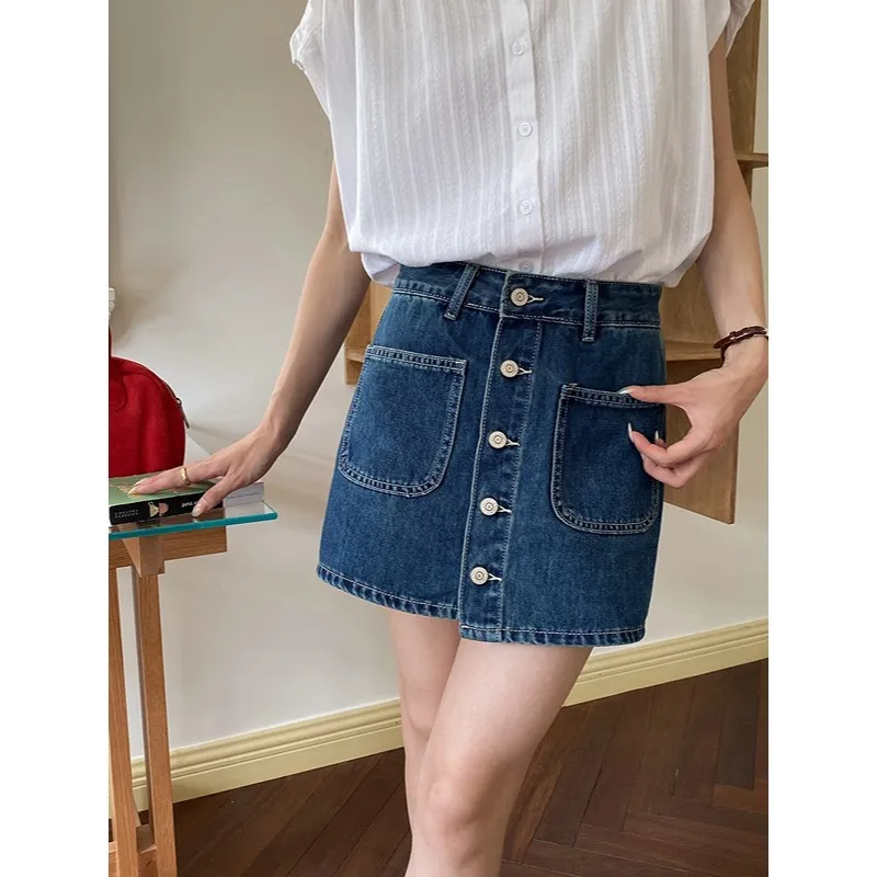 ONE SHALLOW Denim Short Skirts Women's-2