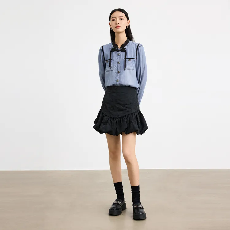 SHUIYUNJIAN Shirt Women's Denim Blue-4