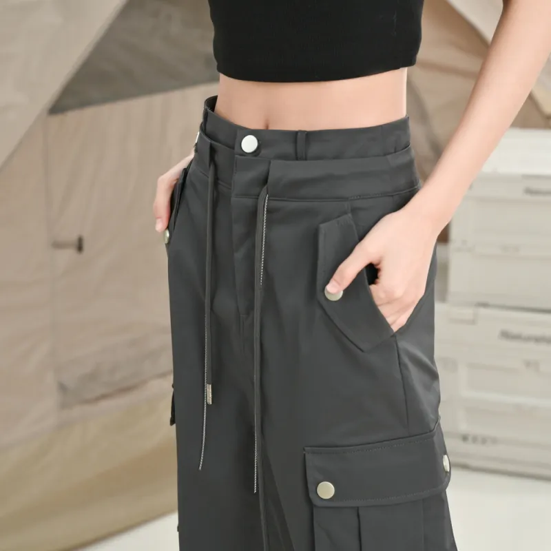 SNBL Casual Long Skirts Women's Gray-4