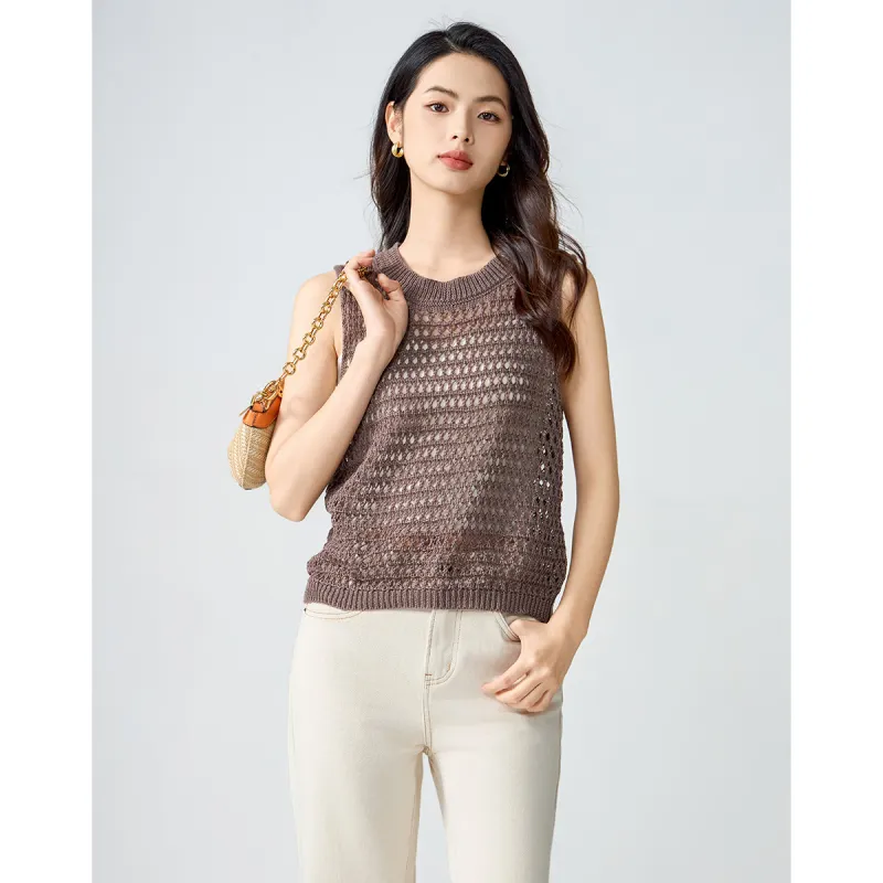 Love Elaine Tank Top Women's Coffee Camel-0