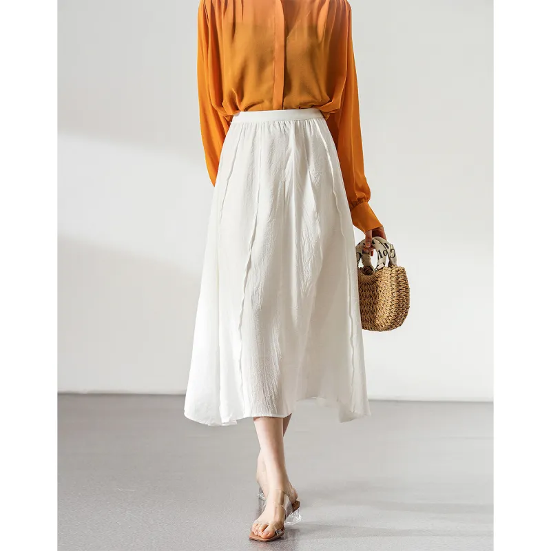 Love Elaine Casual Long Skirt Women's Ecru-3