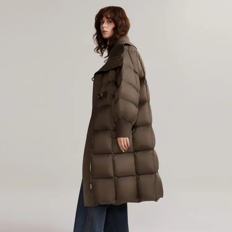 ELLE Down Jacket Women's Dark Brown-4