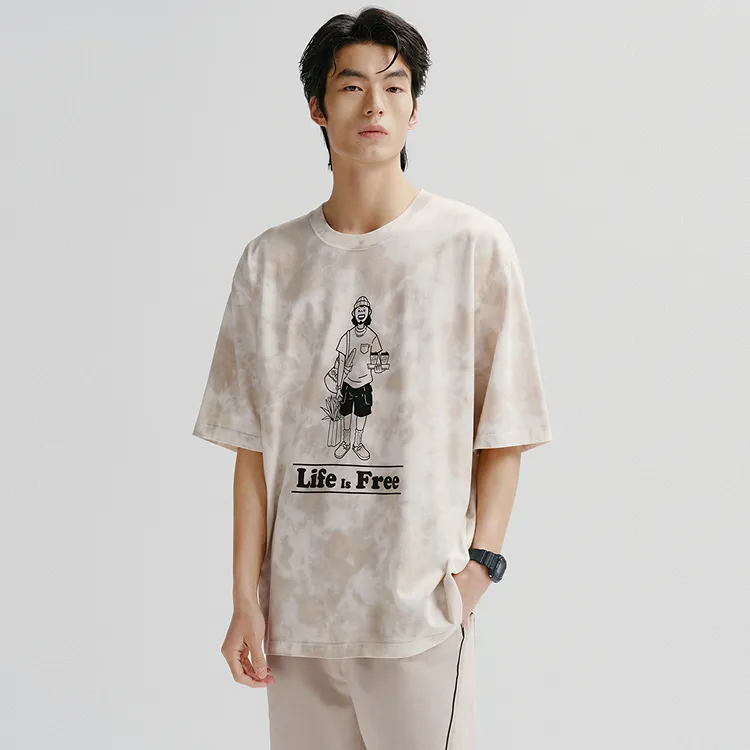 Zola X PEACEBIRD MEN T Shirts Men Khaki Batch 1 Loose Fit-3
