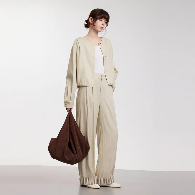 ELLE Casual Pants Women's Apricot-2