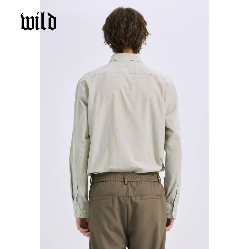 WILD LEADER Shirts Men Cyan Teal Color[CW51585A23]-2