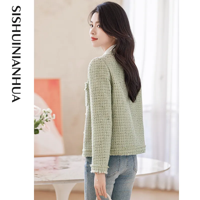 Like The Age Of Water Velvet feel Coat Women's Green-4