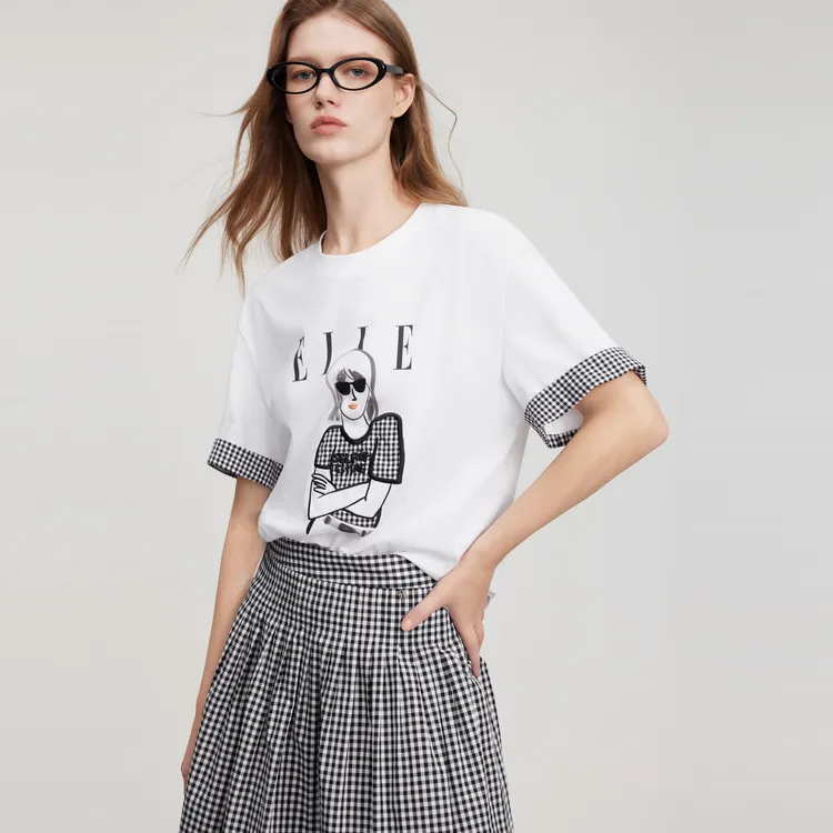 ELLE T Shirts Women's White-2