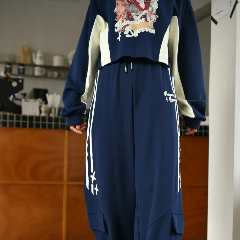 Snbl Casual Pants Women's Navy Blue-3