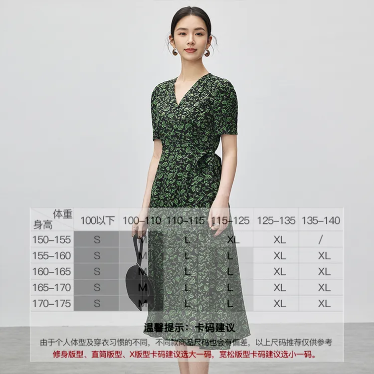 SENTUBILA Short Sleeved Dresses Women's Black With Green Floral-7