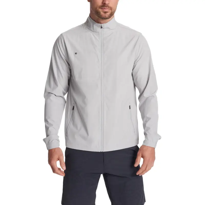 Vuori Jacket Men's Silver Gray Linen Texture-1