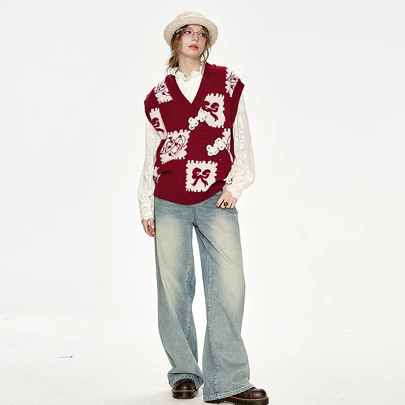 ELF SACK Vest Women's Bowknot Red-6