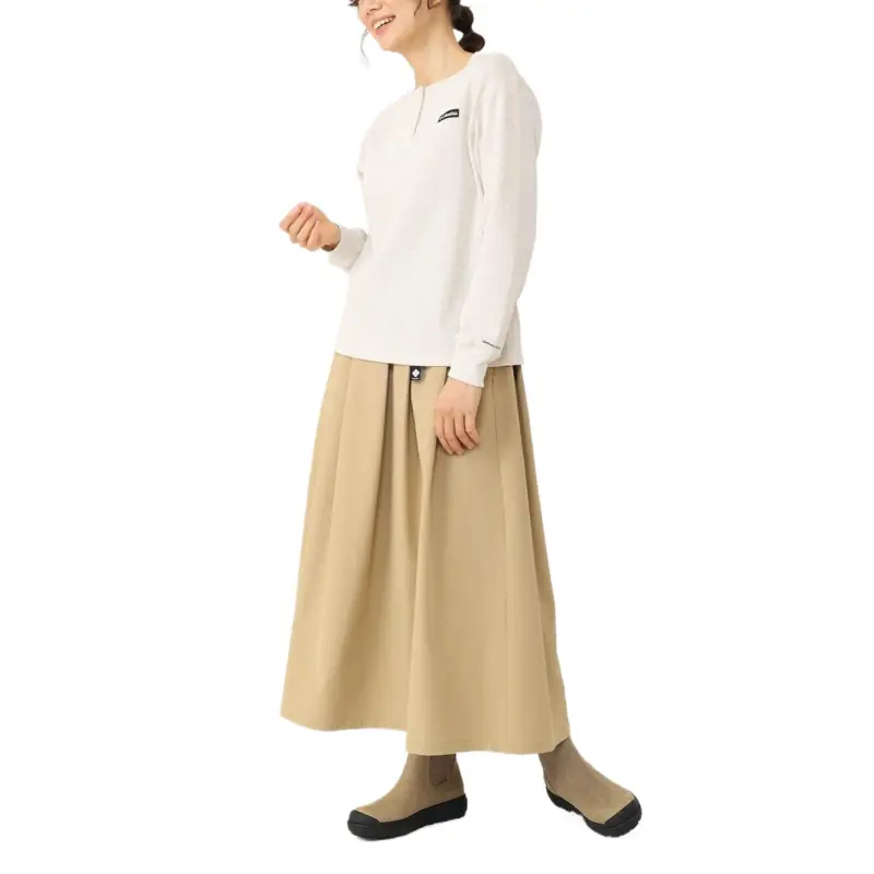 Columbia W Crystal Bend Omni Shield Casual Long Skirt Women's Beach Light Brown-4