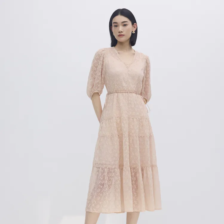SHUIYUNJIAN Long Sleeved Dress Women's-3