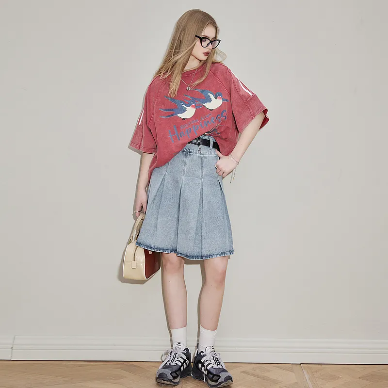 ELF SACK Denim Short Skirts Women's-11